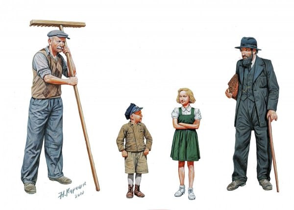 Master Box 3567 CIVILIANS,WESTERN REGION WWII era (1:35)