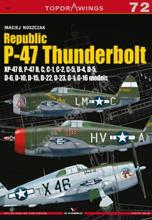 Kagero 7072 Republic P-47 Thunderbolt Xp-47B, B,C,D,G EN/PL