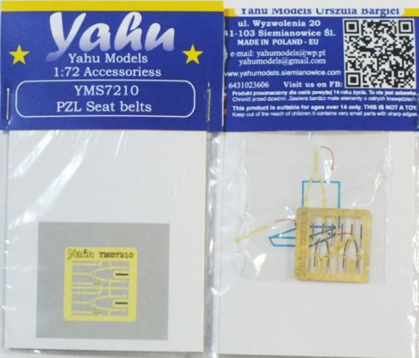 Yahu YMS7210 PZL seat belts (1:72)