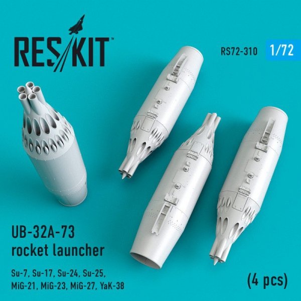 RESKIT RS72-0311 UB-32A-24 rocket launcher (4 pcs) 1/72