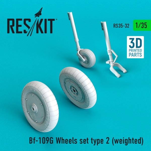 RESKIT RS35-0032 BF-109G WHEELS SET TYPE 2 (WEIGHTED) 1/35