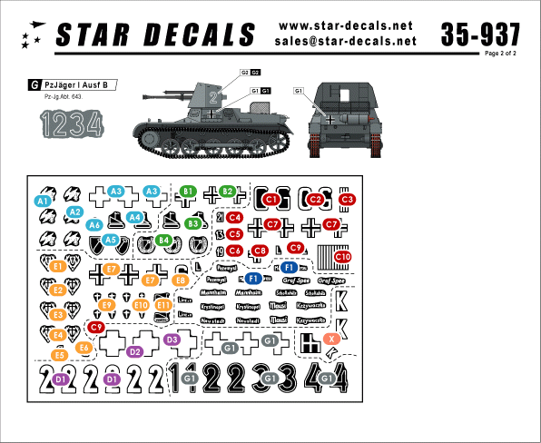Star Decals 35-937 PzJager I ausf B 1/35