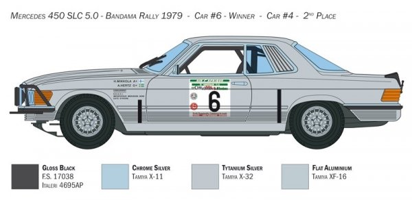 Italeri 3632 Mercedes-Benz 450SLC Rallye Bandama 1979 1/24