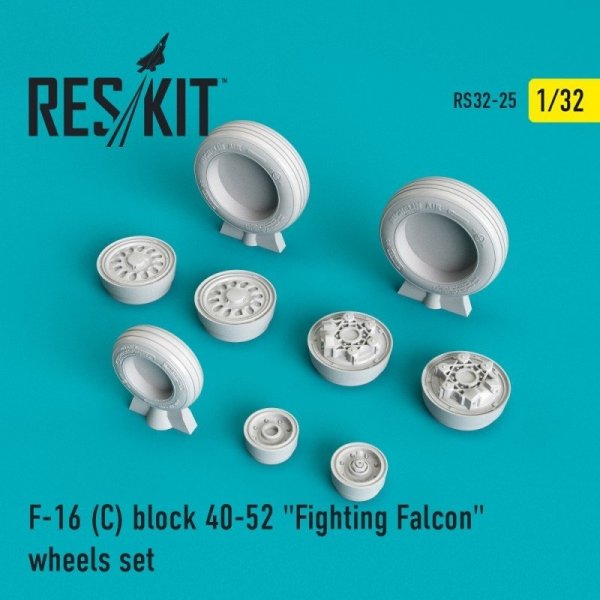 RESKIT RS32-0025 F-16 (C) block 40-52 &quot;Fighting Falcon&quot; wheels set 1/32