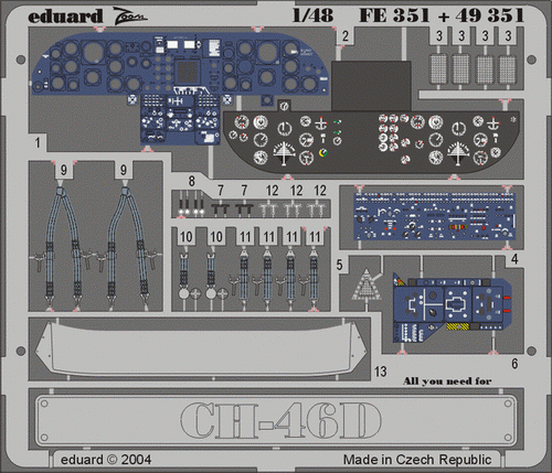 Eduard 49351 CH-46D interior ACADEMY 1/48