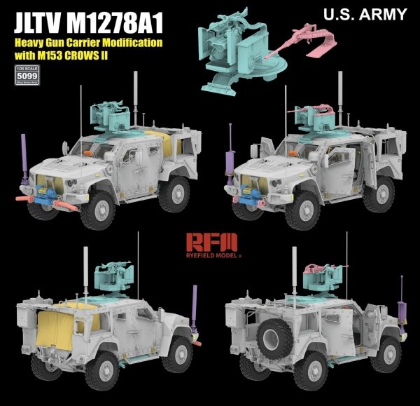 Rye Field Model 5099 JLTV M1278A1Heavy Gun Carrier Modificationwith M153 CROWS II 1/35