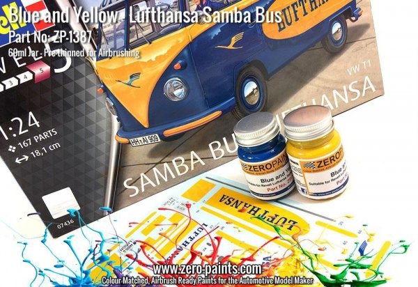 Zero Paints ZP-1387 Lufthasa Samba Bus - Blue and Yellow Paint Set 2x30ml