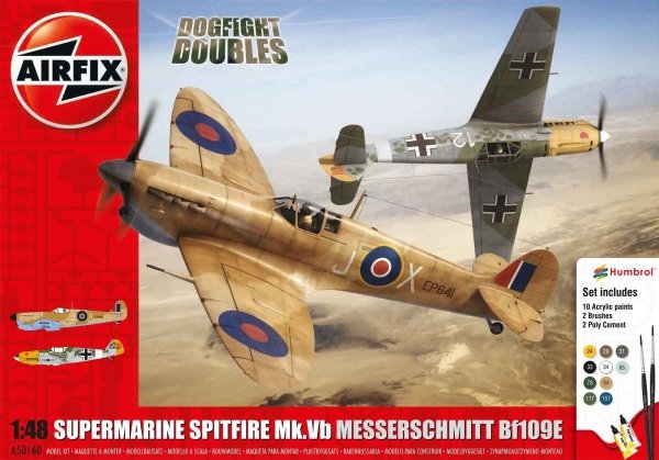 Airfix 50160 Supermarine Spitfire MkVb Messerschmitt Bf109E Zestaw modelarski