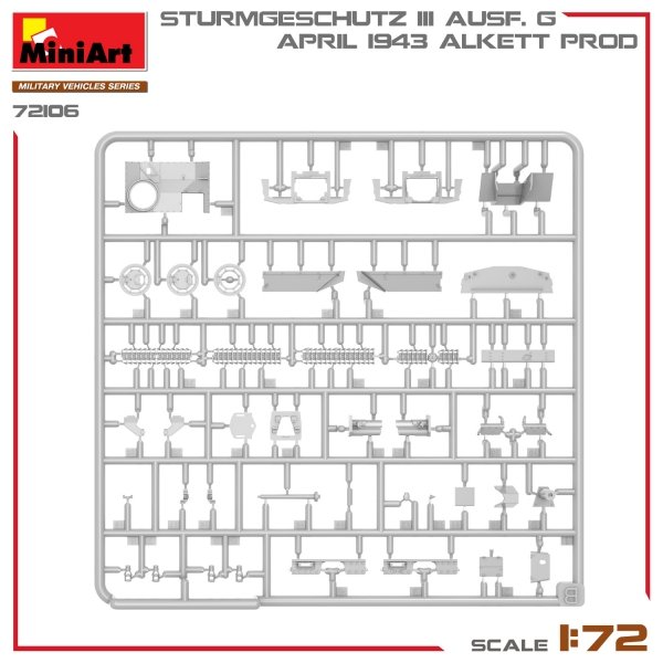 MiniArt 72106 STURMGESCHUTZ III AUSF. G, APRIL 1943 ALKETT PROD. 1/72