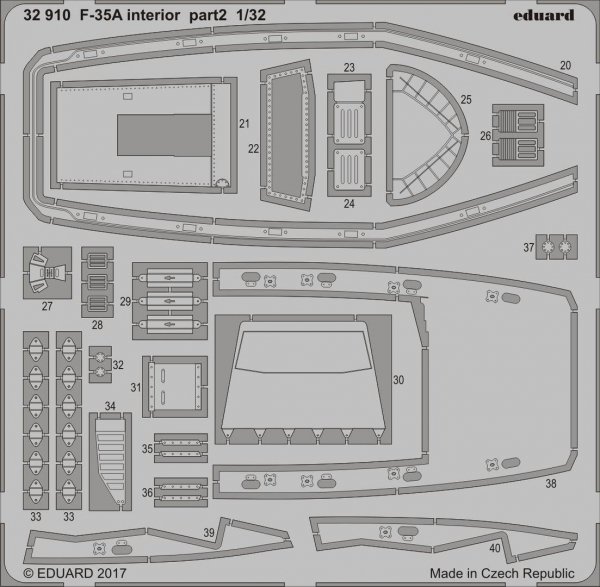 Eduard 32910 F-35A interior ITALERI 1/32