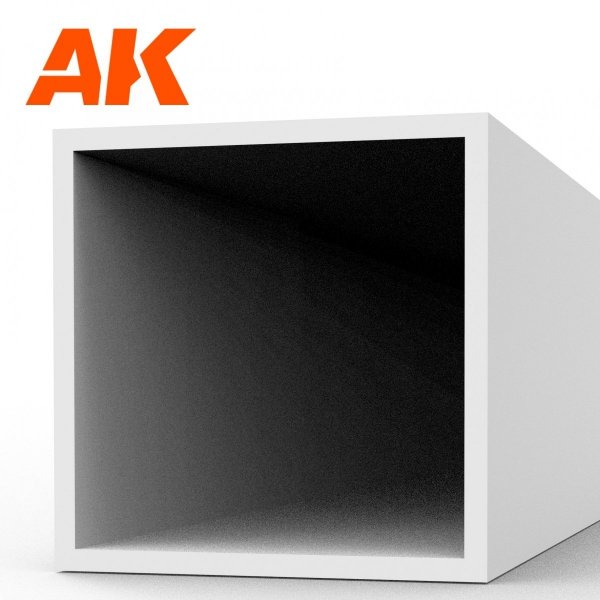 AK Interactive AK6550 SQUARE HOLLOW TUBE 6.00 X 350MM – STYRENE SQUARE HOLLOW TUBE – (2 UNITS)