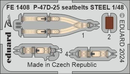 Eduard FE1408 P-47D-25 seatbelts STEEL MINIART 1/48