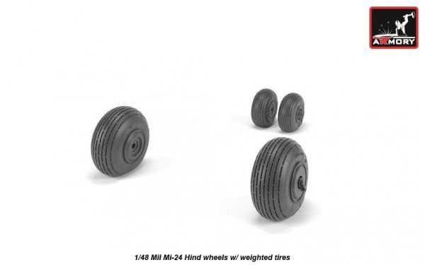 Armory Models AW48031 Mil Mi-24 Hind wheels w/ weighted tires 1/48