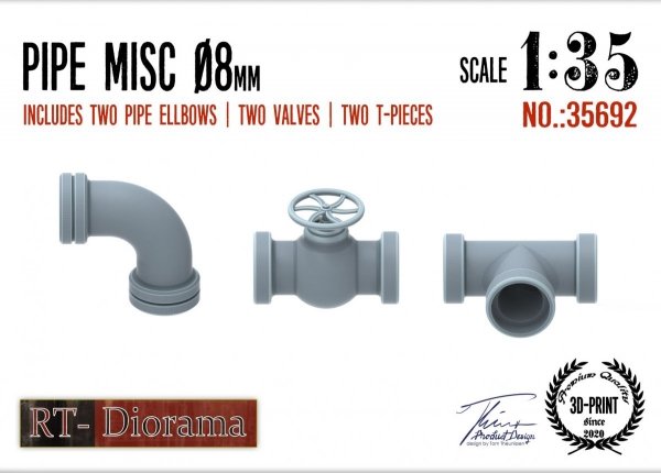 RT-Diorama 35692 Pipe Misc. 8mm 1/35