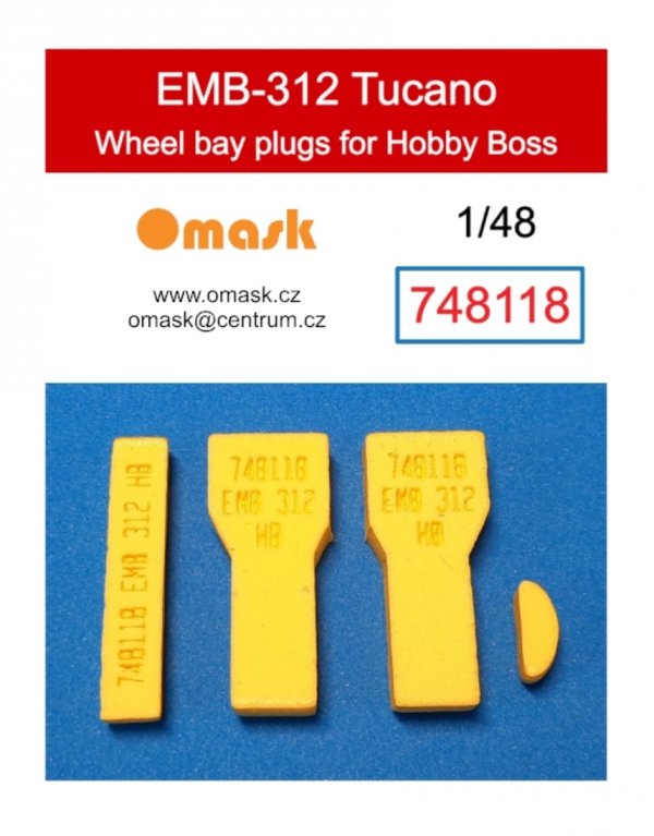 Omask 748118 A6M2 748118 MB-312 Tucano wheel bay foam plugs (for Hobby Boss) 1/48