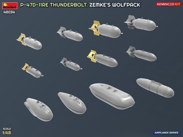 MiniArt 48034 P-47D-11RE Thunderbolt. Zemke's Wolfpack.  Advanced Kit  1/48