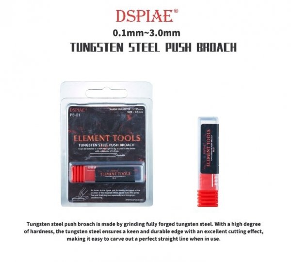 DSPIAE PB-26 2.6mm Tungsten Steel Push Broach / Rysik ze stali wolframowej