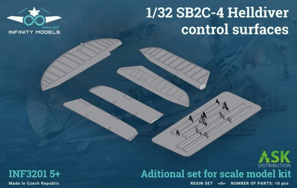 Infinity Models INF3201-05+ SB2C-4 Helldiver control surfaces 1/32