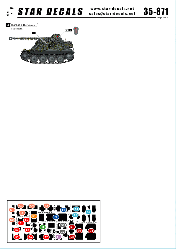 Star Decals 35-871 Panzerjager Marder IID 1/35