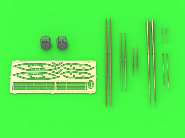 Master SM-350-117 SMS Viribus Unitis - masts, yards and other turned and resin parts set (for Trumpeter kit) 1/350