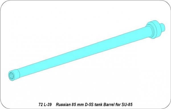 Aber 72L-39 Lufa 85 mm D-5S do radzieckiego działa pancernego SU-85  / Russian 85 mm D-5S tank barrel for tank destroyer SU-851 /72