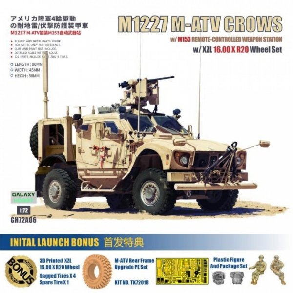 Galaxy Hobby GH72A06 M1227 M-ATV CROWS w/M153 Remote Weapon Station 1/72