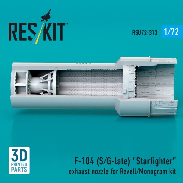 RESKIT RSU72-0313 F-104 (S/G-late) "Starfighter" exhaust nozzle for Revell/Monogram kit (3D Printed) 1/72