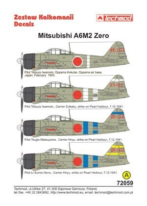 Techmod 72059 - Mitsubishi A6M2 Zero (1:72)