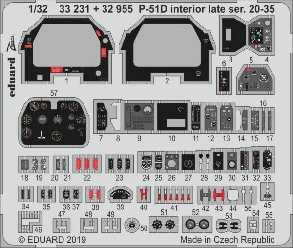 Eduard 32955 P-51D interior late ser. 20-35 1/32 TAMIYA 