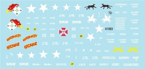 Star Decals 72-A1063 Big Guns in Vietnam. US Army M108 SP Howitzers and M109 155mm 1/72