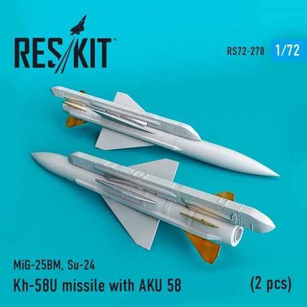 RESKIT RS72-0278 Kh-58U missile with AKU 58 (2 pcs) 1/72