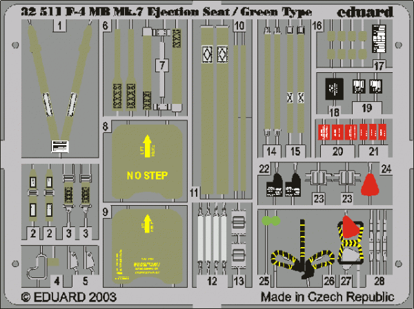 Eduard 32511 F-4 ejection seat green 1/32 TAMIYA