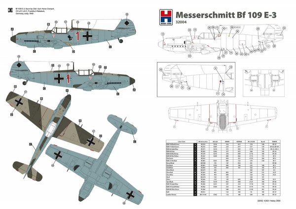 Hobby 2000 32004 Messerschmitt Bf 109 E-3 ( DRAGON + CARTOGRAF ) 1/32