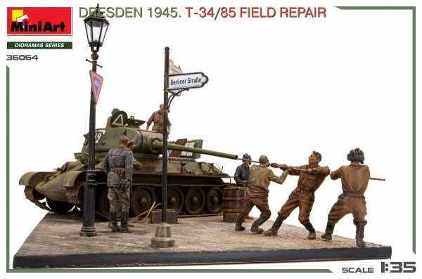 MiniArt 36064 Dresden 1945. T-34/85 Field Repair. BIG SET 1/35