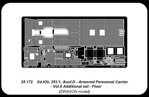 Aber 35172 Sd.Kfz. 251/1 Ausf.D. cz.6  podloga (DRA) (1:35)