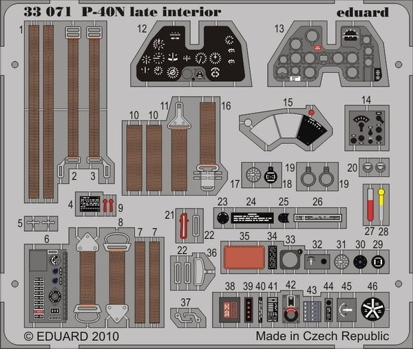 Eduard 33071 P-40N late interior S.A. for HASEGAWA 1/32