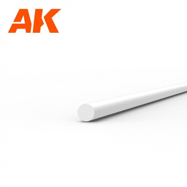 AK Interactive AK6540 ROD 2.00 DIAMETER X 350MM – STYRENE ROD – (6 UNITS)