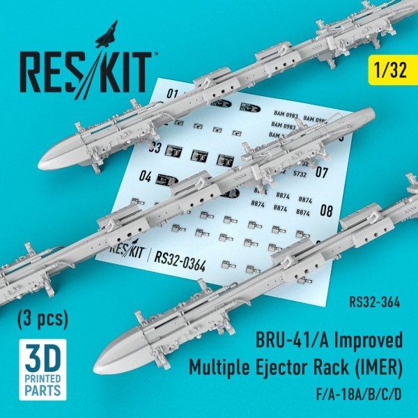 RESKIT RS32-0364 BRU-41/A IMPROVED MULTIPLE EJECTOR RACK (IMER) (3 PCS) 1/32