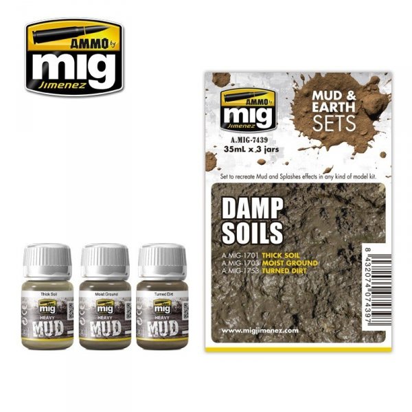 AMMO of Mig Jimenez 7439 DAMP SOILS 3x35ml