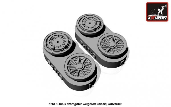 Armory Models AW48312 F-104G Starfighter wheels (w/ optional nose wheels) 1/48