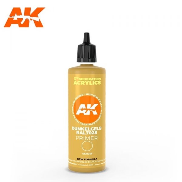 AK Interactive AK11245 DUNKELGELB RAL 7028 DARK YELLOW SURFACE PRIMER 100ML