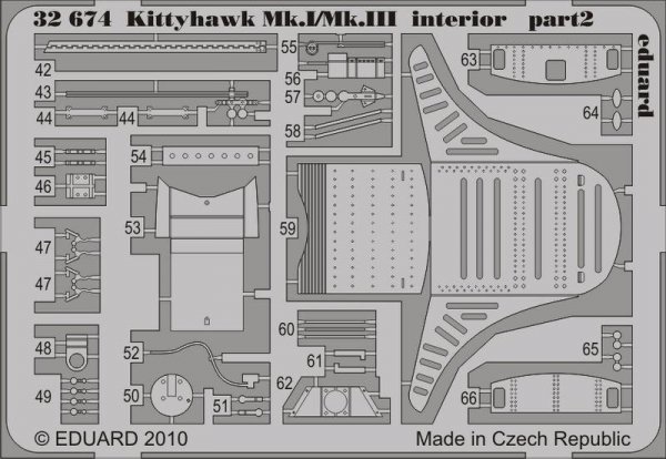Eduard 32674 Kittyhawk Mk. I/Mk. III interior S. A. 1/32 Hasegawa