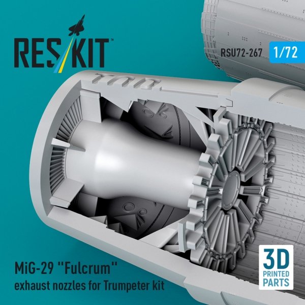 RESKIT RSU72-0267 MiG-29 &quot;Fulcrum&quot; exhaust nozzles for Trumpeter kit (3D Printed) 1/72