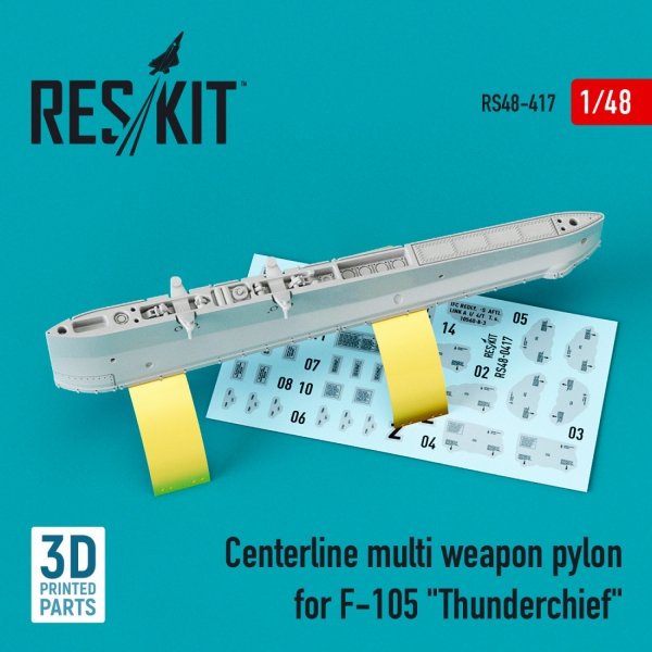 RESKIT RS48-0417 CENTERLINE MULTI WEAPON PYLON FOR F-105 &quot;THUNDERCHIEF&quot; (3D PRINTED) 1/48
