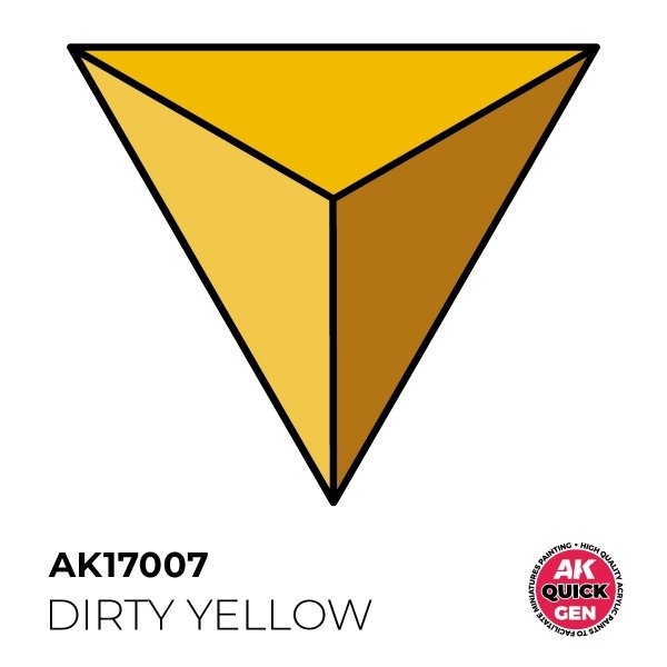AK Interactive AK17007 DIRTY YELLOW – QUICK GEN COLOR 18ml