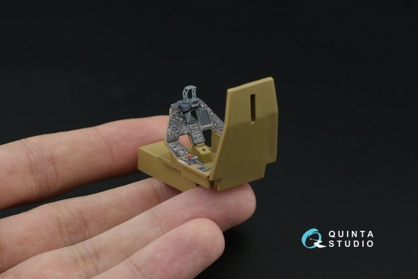 Quinta Studio QD+48638 Ka-50 (black panels) 3D-Printed &amp; coloured Interior on decal paper (Italeri) (with 3D-printed resin parts) 1/48