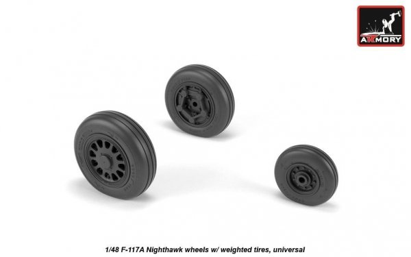 Armory Models AW48322 F-117A Nighthawk wheels w/ weighted tyres 1/48