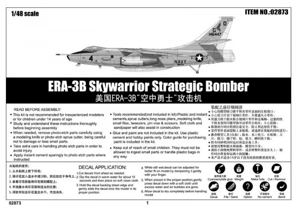 Trumpeter 02873 ERA-3B Skywarrior Strategic Bomber