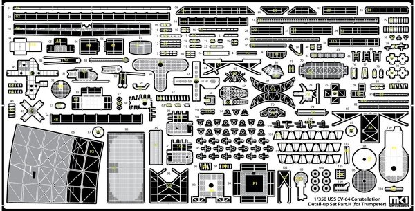 MK1 Design MS-35048 CV-64 Constellation Detail-up Part DX for Trumpeter 1/350