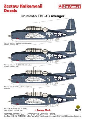 Techmod 32020 - Grumman TBF-1C Avenger (1:32)